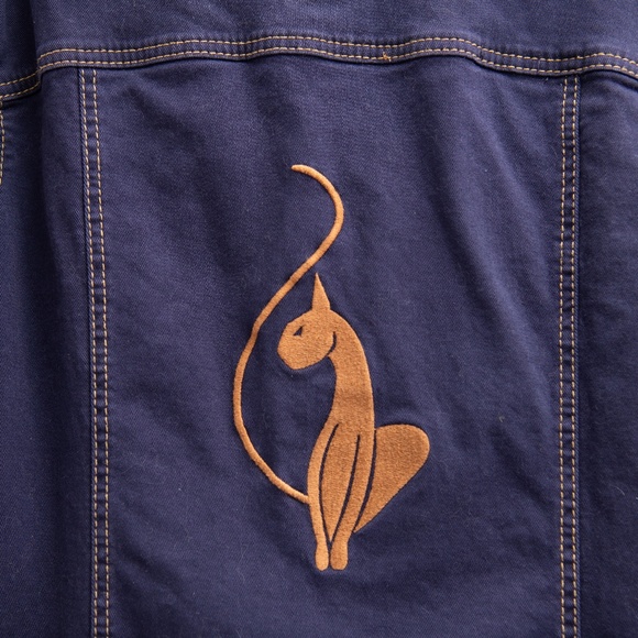 VTG 90s Baby Phat Y2K Denim Jacket 3XL Plus Size Stretchy Dark Wash Logo Buttons - Picture 8 of 8